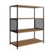 Conjunto para Sala de Estar Paricel com Aparador, Estante 40cm e Estante 77cm Preto e Mel