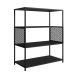 Conjunto para Sala de Estar Paricel com Rack 1 GV, Aparador, Estante 40cm e Estante 77cm Preto