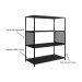 Conjunto para Sala de Estar Paricel com Rack 1 GV, Aparador, Estante 40cm e Estante 77cm Preto