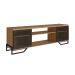 Conjunto para Sala de Estar Paricel com Rack 2 PT e Estante 77cm Preto e Mel