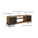 Conjunto para Sala de Estar Paricel com Rack 2 PT e Estante 77cm Preto e Mel