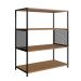 Conjunto para Sala de Estar Paricel com Rack 2 PT e Estante 77cm Preto e Mel