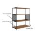 Conjunto para Sala de Estar Paricel com Rack 2 PT e Estante 77cm Preto e Mel