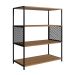 Conjunto para Sala de Estar Paricel com Rack 2 PT, Aparador e Estante 77cm Preto e Mel