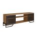 Conjunto para Sala de Estar Paricel com Rack 2 PT, Aparador e Estante 77cm Preto e Mel