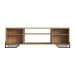 Conjunto para Sala de Estar Paricel com Rack 2 PT, Prateleira Diamante, Estante 40cm e Estante 77cm Preto e Mel