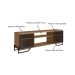 Conjunto para Sala de Estar Paricel com Rack 2 PT, Prateleira Diamante, Estante 40cm e Estante 77cm Preto e Mel