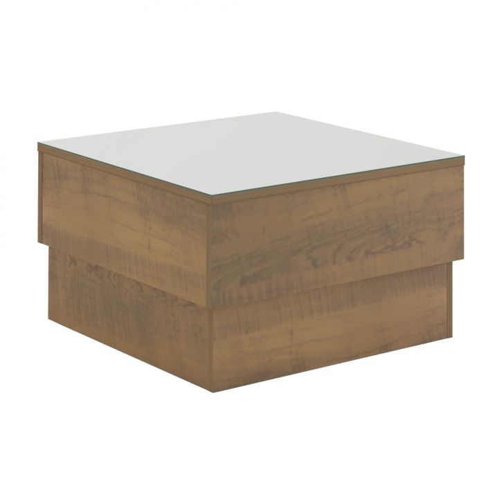 Conjunto para Sala de Estar Royal com Rack, Mesa de Centro e Mesa Lateral Pinho e Off White