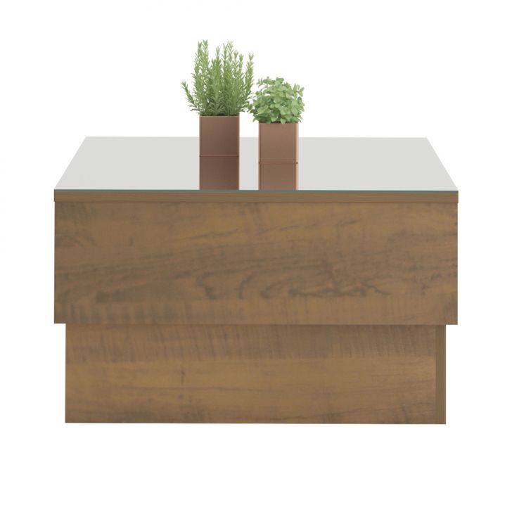 Conjunto para Sala de Estar Royal com Rack, Mesa de Centro e Mesa Lateral Pinho e Off White