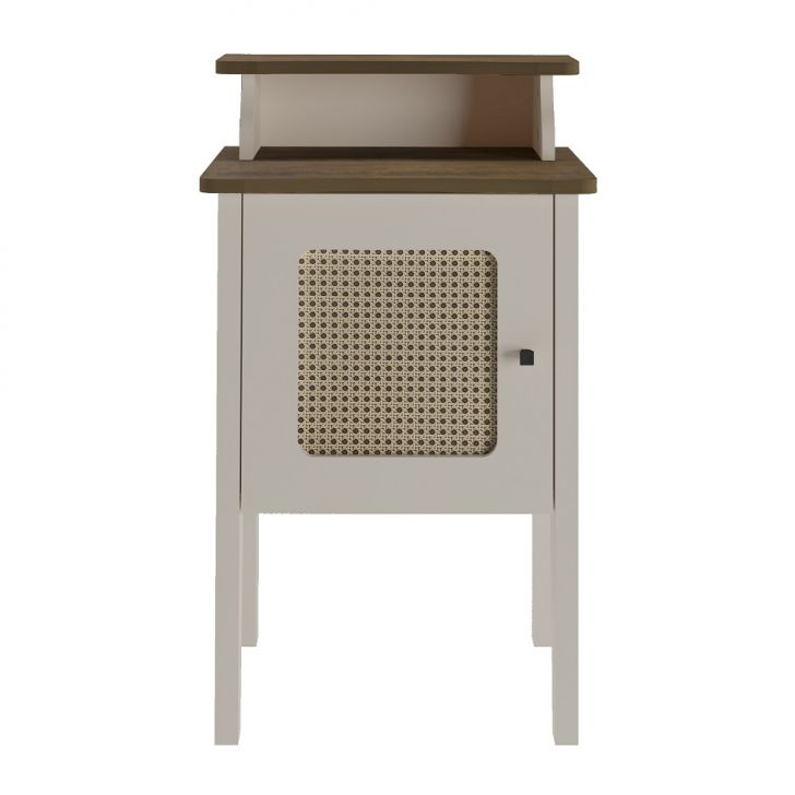 Conjunto para Sala de Estar Royal com Rack, Mesa de Centro e Mesa Lateral Pinho e Off White