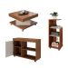 Conjunto para Sala de Estar Sampa com Rack para TV até 47 Polegadas, Mesa de Centro e Mesa Lateral Cinamomo e Off White