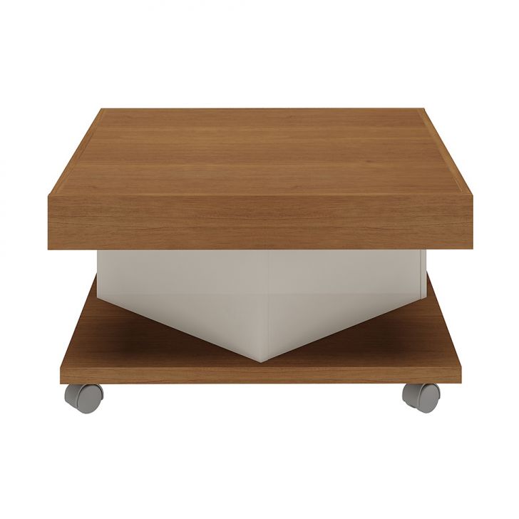 Conjunto para Sala de Estar Sampa com Rack para TV até 47 Polegadas, Mesa de Centro e Mesa Lateral Cinamomo e Off White