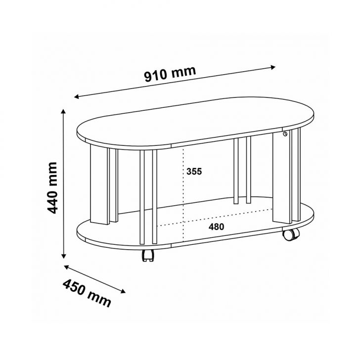 Conjunto para Sala de Estar Sampa com Rack para TV até 47 Polegadas, Mesa de Centro e Mesa Lateral Cinamomo e Off White