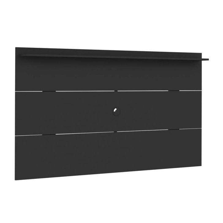 Conjunto para Sala de Estar Treviso com Rack, Painel para TV até 55 Polegadas, Mesa de Centro e Mesa Lateral Preto e Pinho