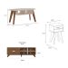 Conjunto para Sala de Estar Verona com Rack 2 GV, Mesa de Centro e Mesa Lateral Cedro e Off White