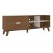 Conjunto para Sala de Estar Verona com Rack 2 GV, Mesa de Centro e Mesa Lateral Cedro e Off White