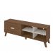 Conjunto para Sala de Estar Verona com Rack 2 GV, Mesa de Centro e Mesa Lateral Cedro e Off White