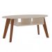 Conjunto para Sala de Estar Verona com Rack 2 GV, Mesa de Centro e Mesa Lateral Cedro e Off White