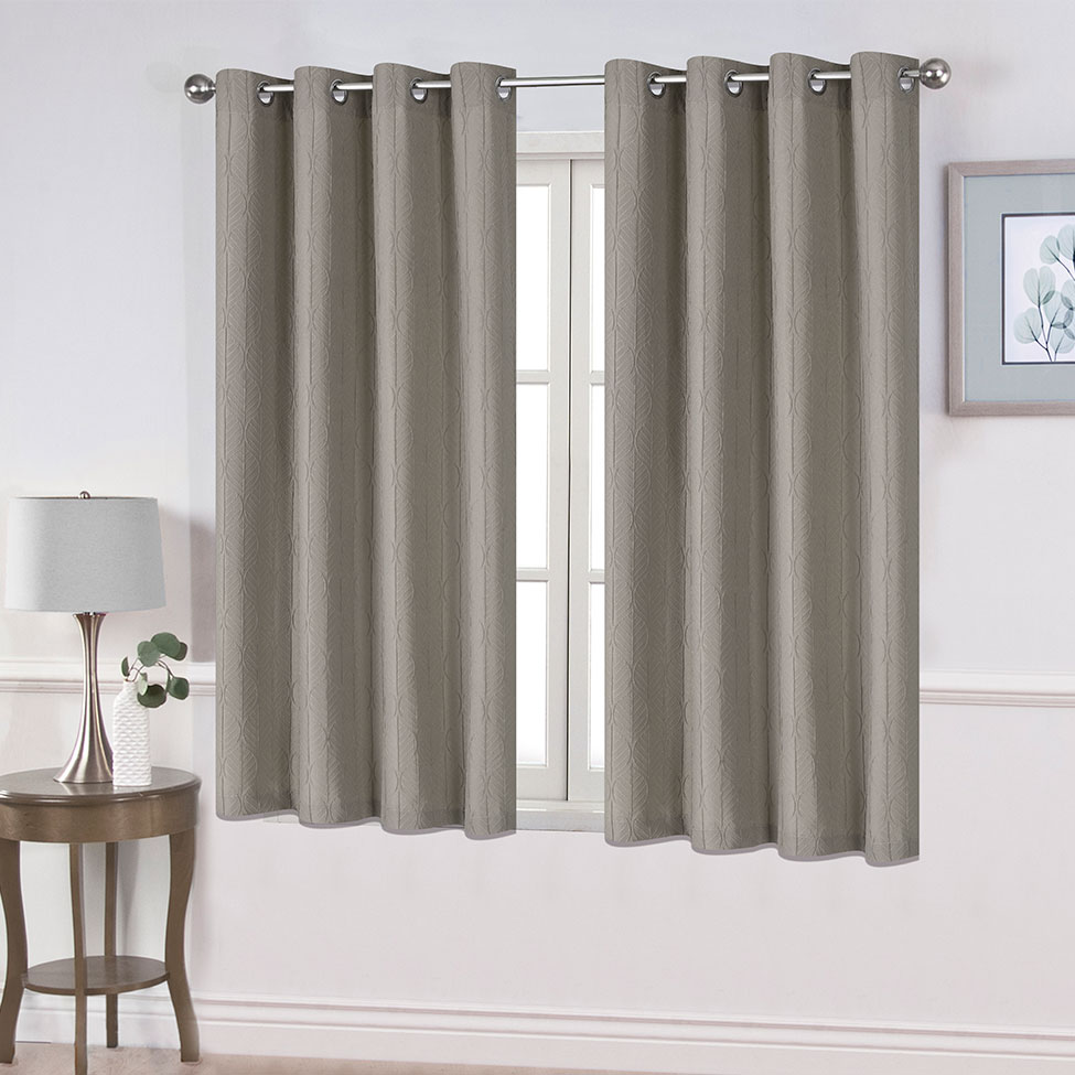 Cortina com Ilhós Botanical 274X170 Taupe
