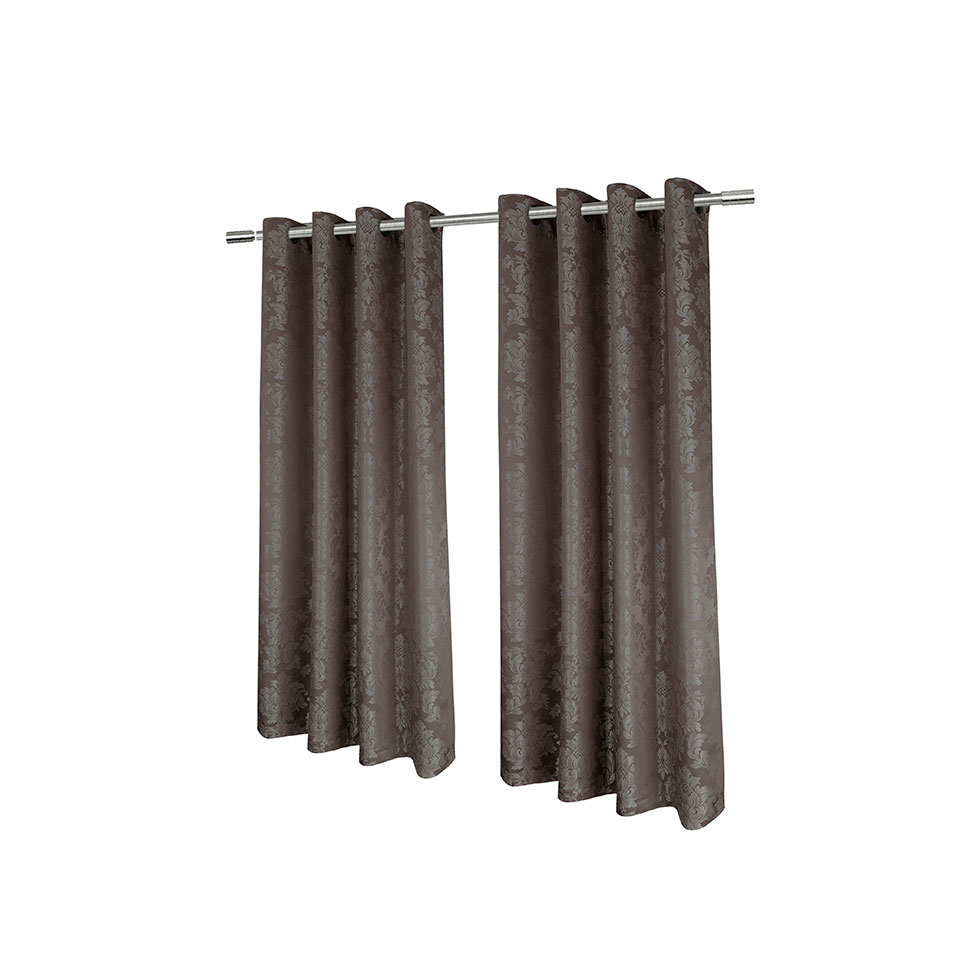 Cortina com Ilhós Versailles 260X170 Taupe