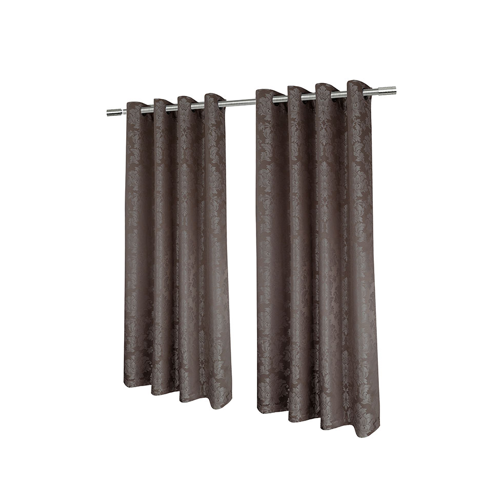 Cortina com Ilhós Versailles 400X230 Taupe