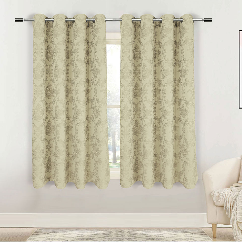 Cortina com Ilhós Vines 260X170 Taupe