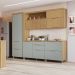 Cozinha Compacta 100% MDF Marquesa 8 Portas 4 Gavetas Verde e Nature