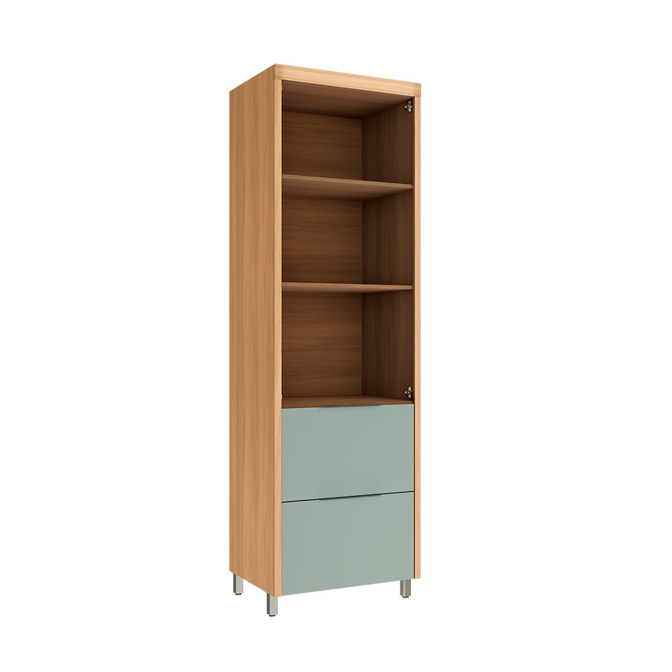 Cozinha Compacta 100% MDF Marquesa 8 Portas 4 Gavetas Verde e Nature