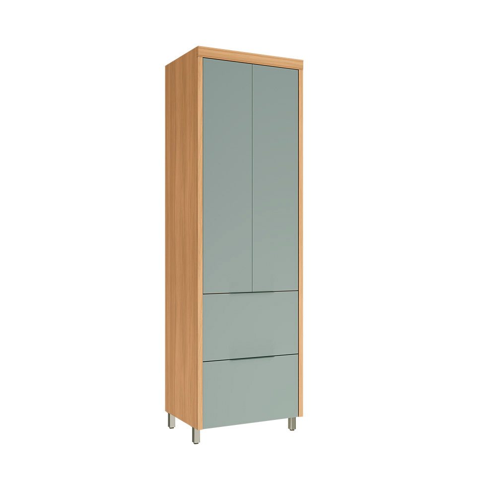 Cozinha Compacta 100% MDF Marquesa 8 Portas 4 Gavetas Verde e Nature