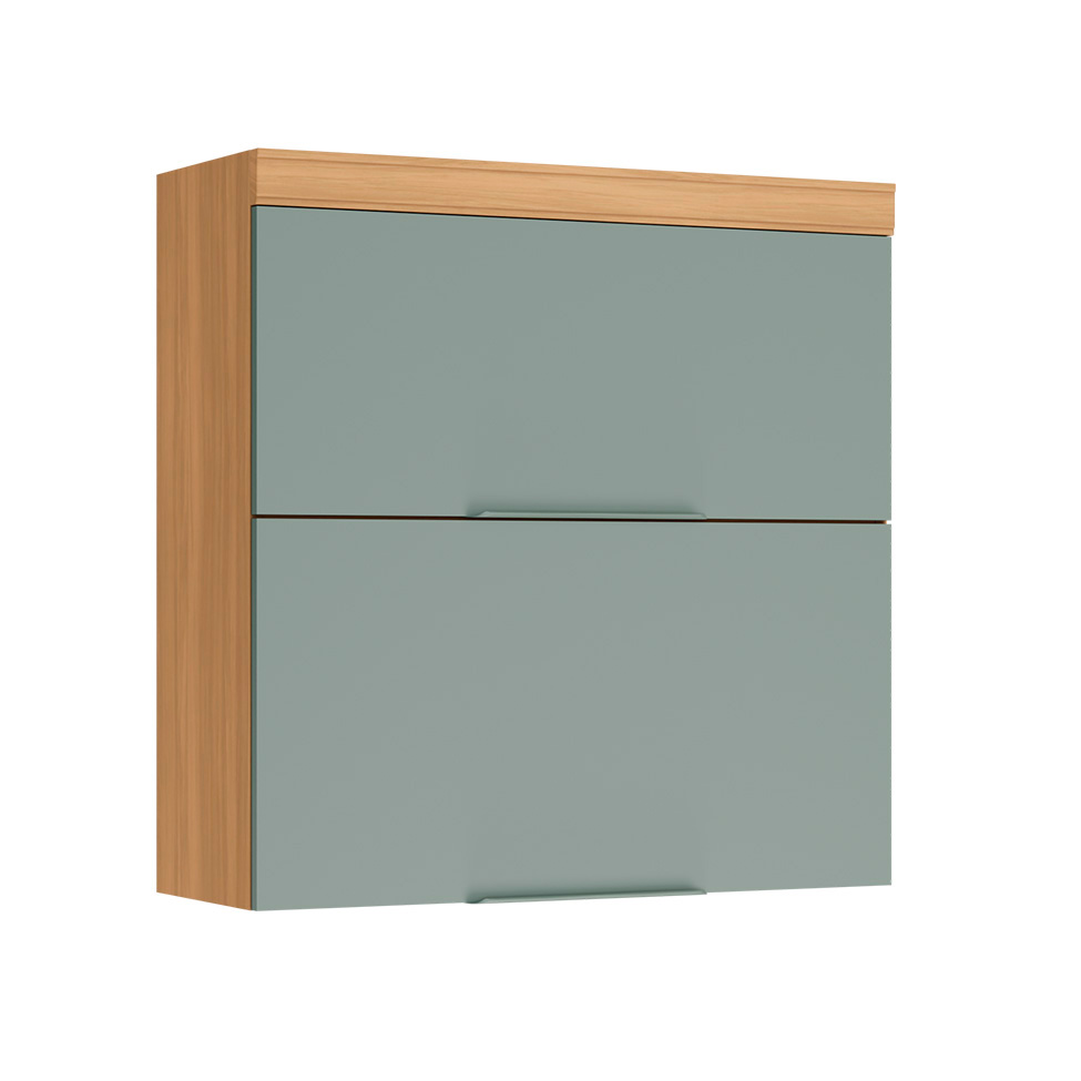 Cozinha Compacta 100% MDF Marquesa 8 Portas 4 Gavetas Verde e Nature