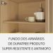 Cozinha Compacta 100% MDF com Vidro Reflecta Realeza Premium 7 Portas 3 Gavetas Bege e Carvalho