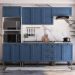 Cozinha Compacta 11 Portas 3 Gavetas Azul e Branco