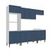 Cozinha Compacta 11 Portas 3 Gavetas Azul e Branco
