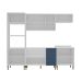 Cozinha Compacta 11 Portas 3 Gavetas Azul e Branco