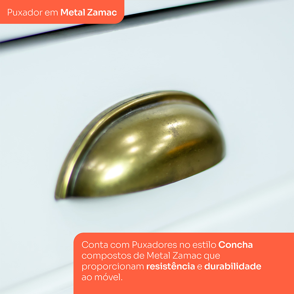 Cozinha Compacta Americana 10 Portas 5 Gavetas Branca