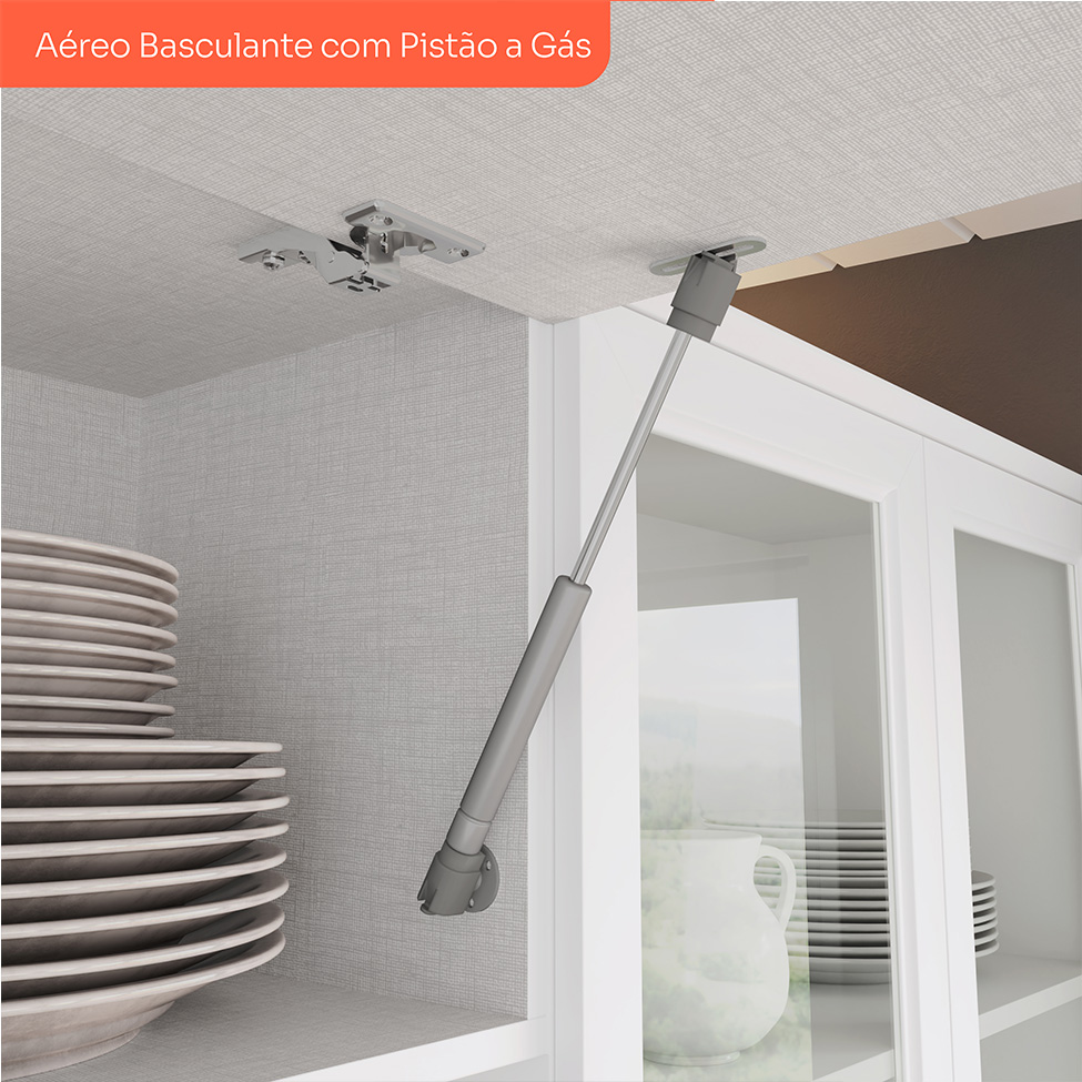 Cozinha Compacta Americana 10 Portas 5 Gavetas Branca e Nature