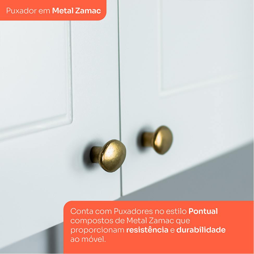 Cozinha Compacta Americana 12 Portas 7 Gavetas Branca