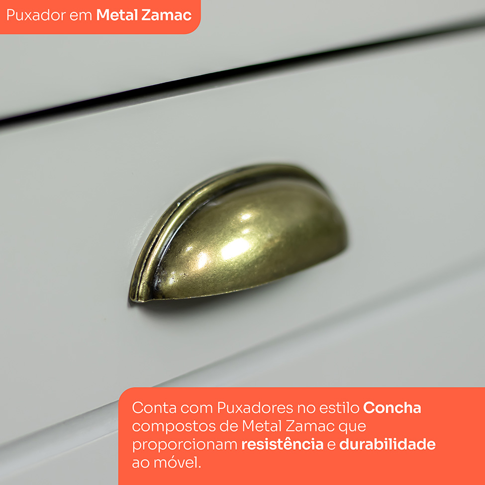 Cozinha Compacta Americana 12 Portas 7 Gavetas Branca e Cinza