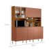Cozinha Compacta Berry 10 Portas 2 Gavetas Amêndola e Marsala