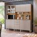 Cozinha Compacta Berry 10 Portas 2 Gavetas Amêndola e Nude