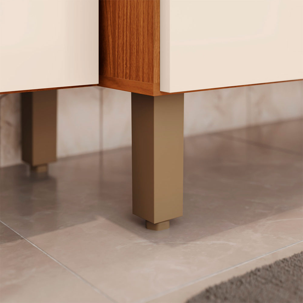 Cozinha Compacta Briz 10 Portas 2 Gavetas Nature e Off White