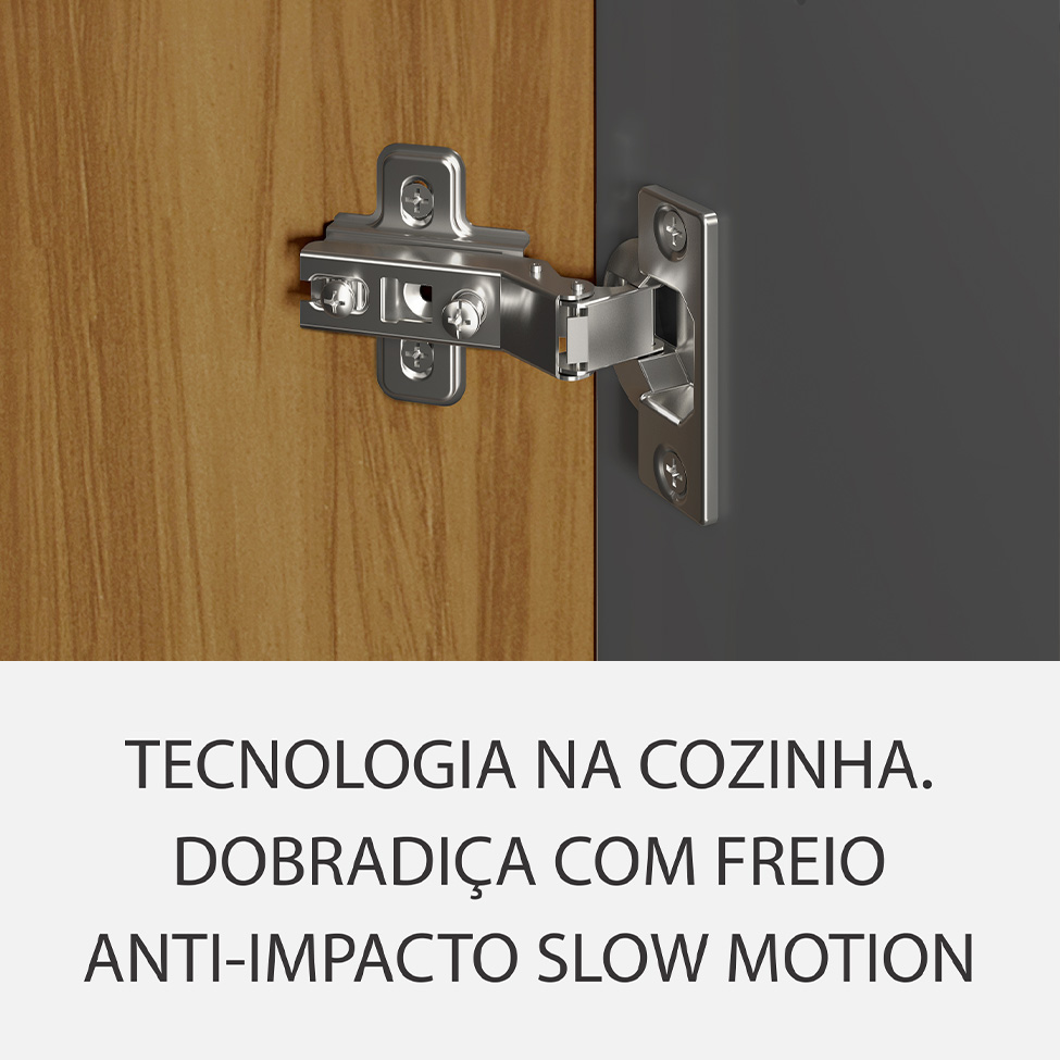 Cozinha Compacta Burguesa Premium com Vidro Reflecta 10 Portas 5 Gavetas Freijó e Grafite