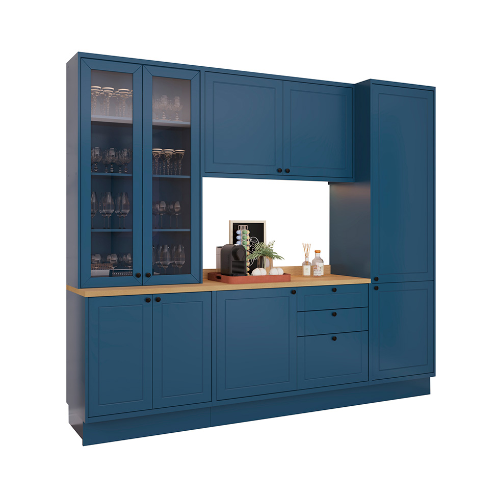 Cozinha Compacta Évora 10 Portas Azul Órion