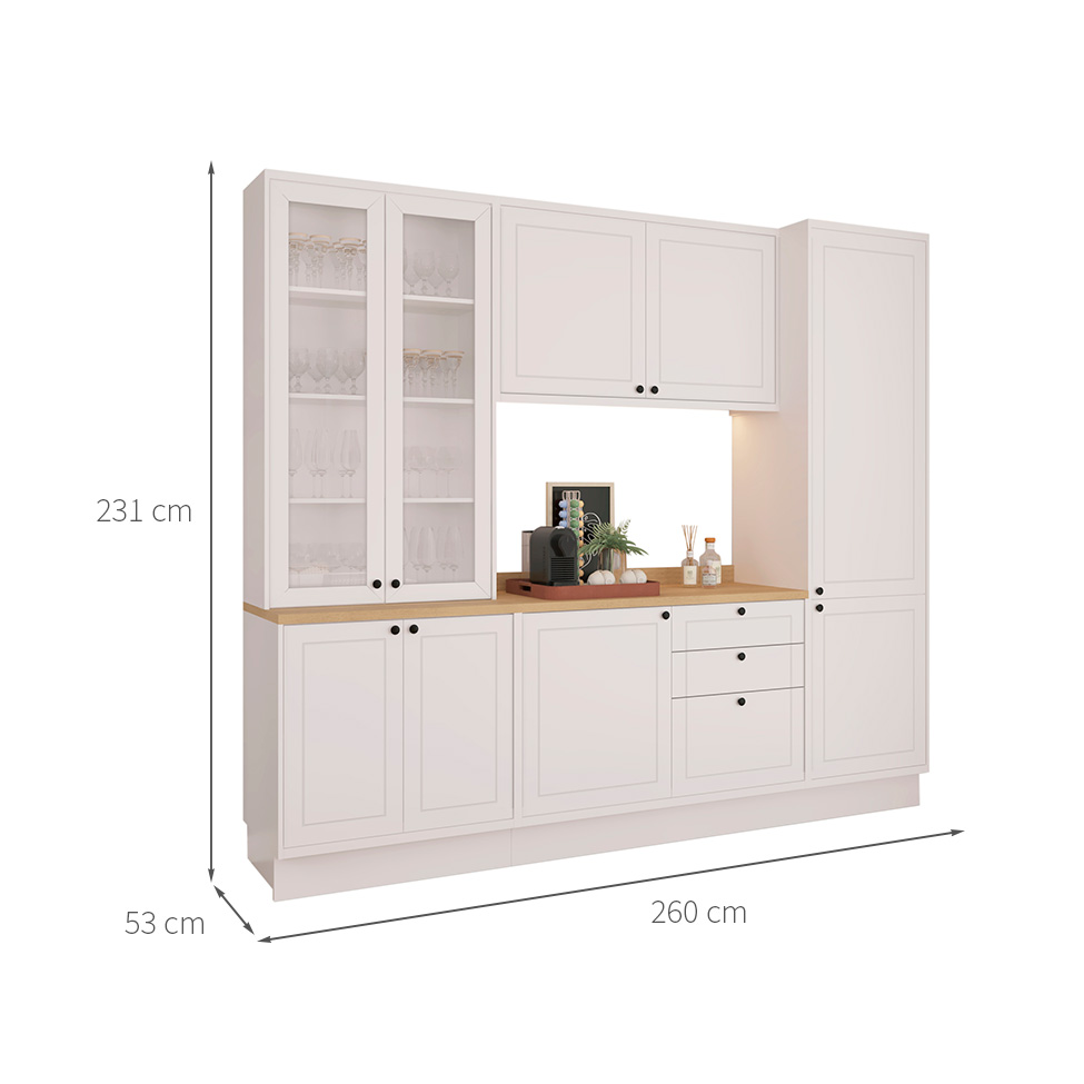 Cozinha Compacta Évora 10 Portas Branco Ártico