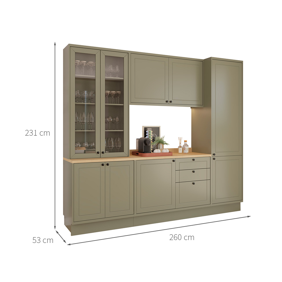 Cozinha Compacta Évora 10 Portas Verde Hill