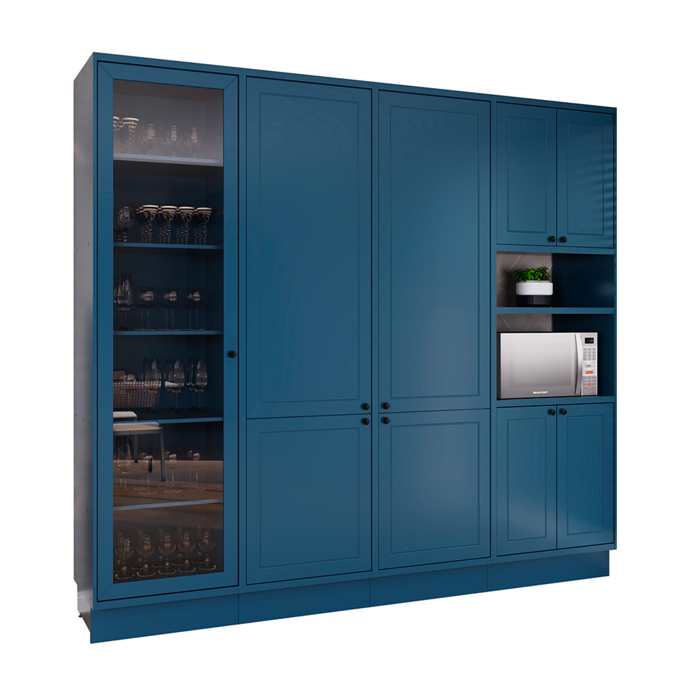 Cozinha Compacta Évora 9 Portas Azul Órion