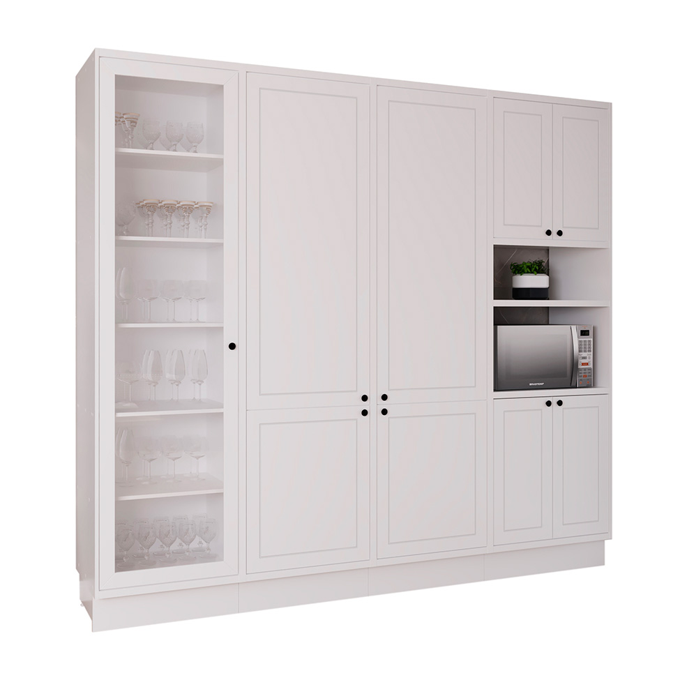 Cozinha Compacta Évora 9 Portas Branco Ártico