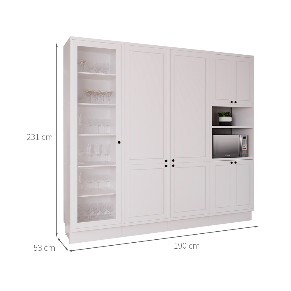 Cozinha Compacta Évora 9 Portas Branco Ártico