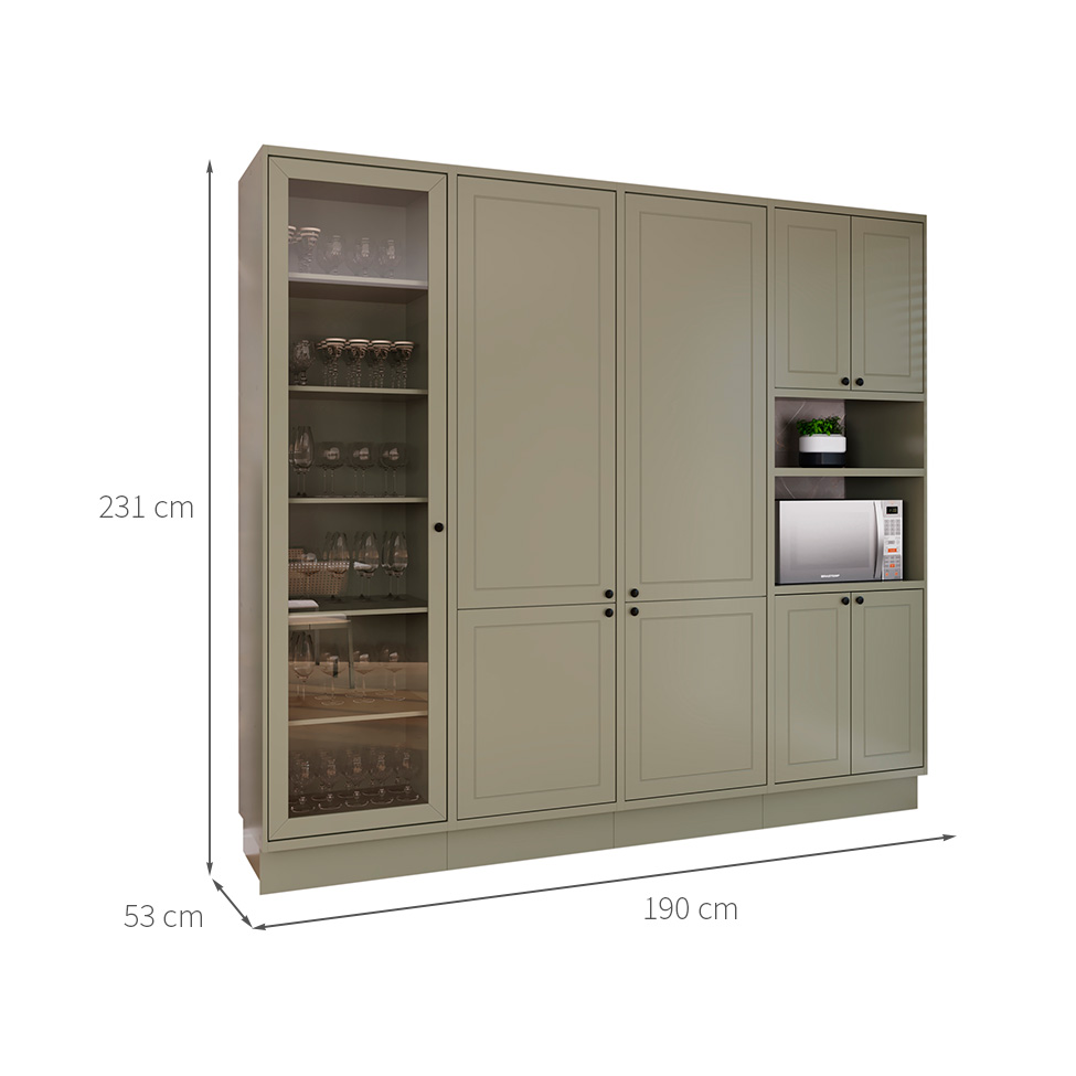 Cozinha Compacta Évora 9 Portas Verde Hill