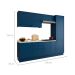 Cozinha Compacta Évora com Tampo para Cooktop 8 Portas 3 Gavetas Azul Órion